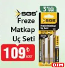 SGS FREZE MATKAP UÇ SETİ 3'LÜ